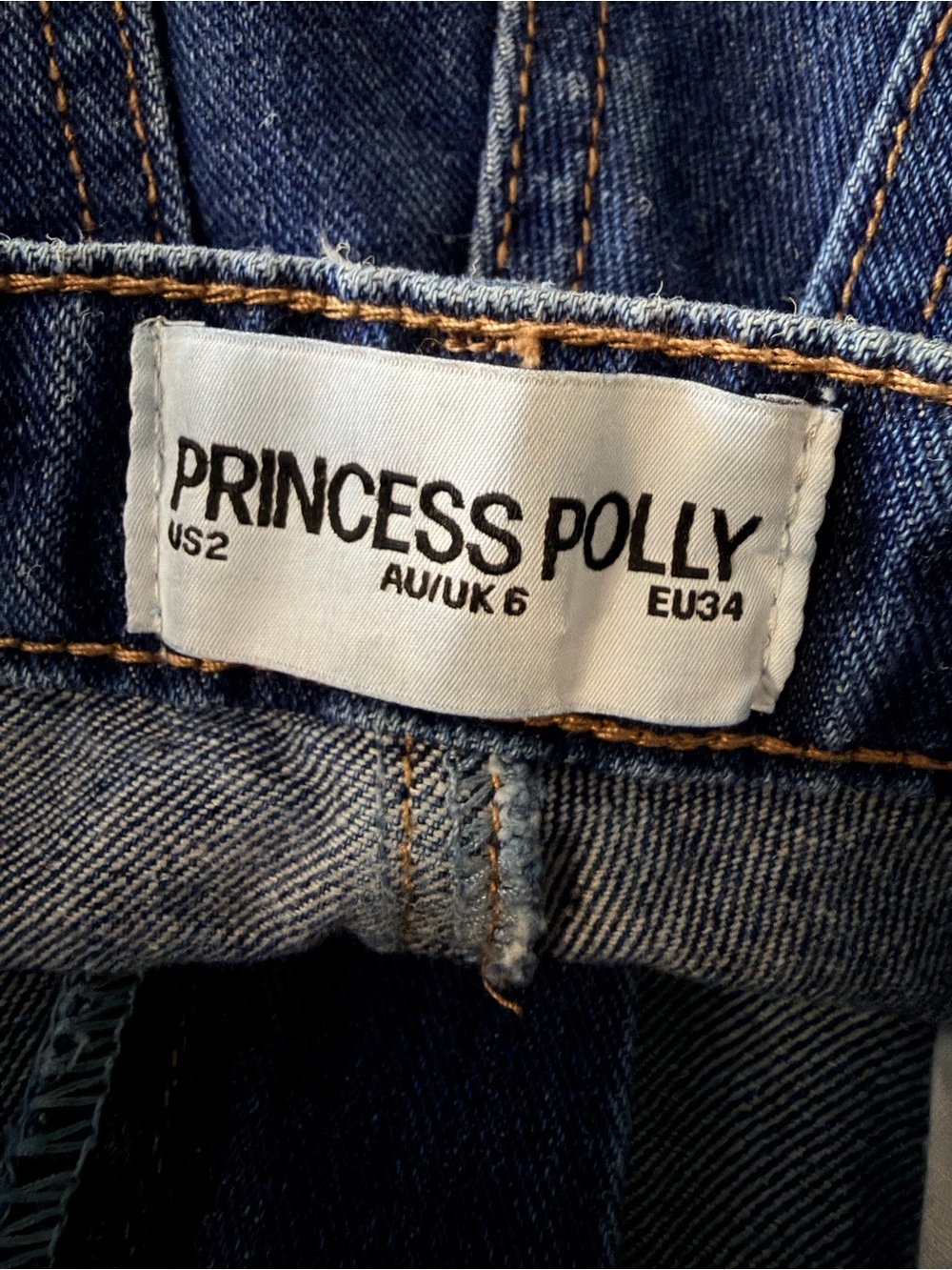 Princess Polly Dark Blue Wide Leg Denim Jeans - Picture 3 of 3